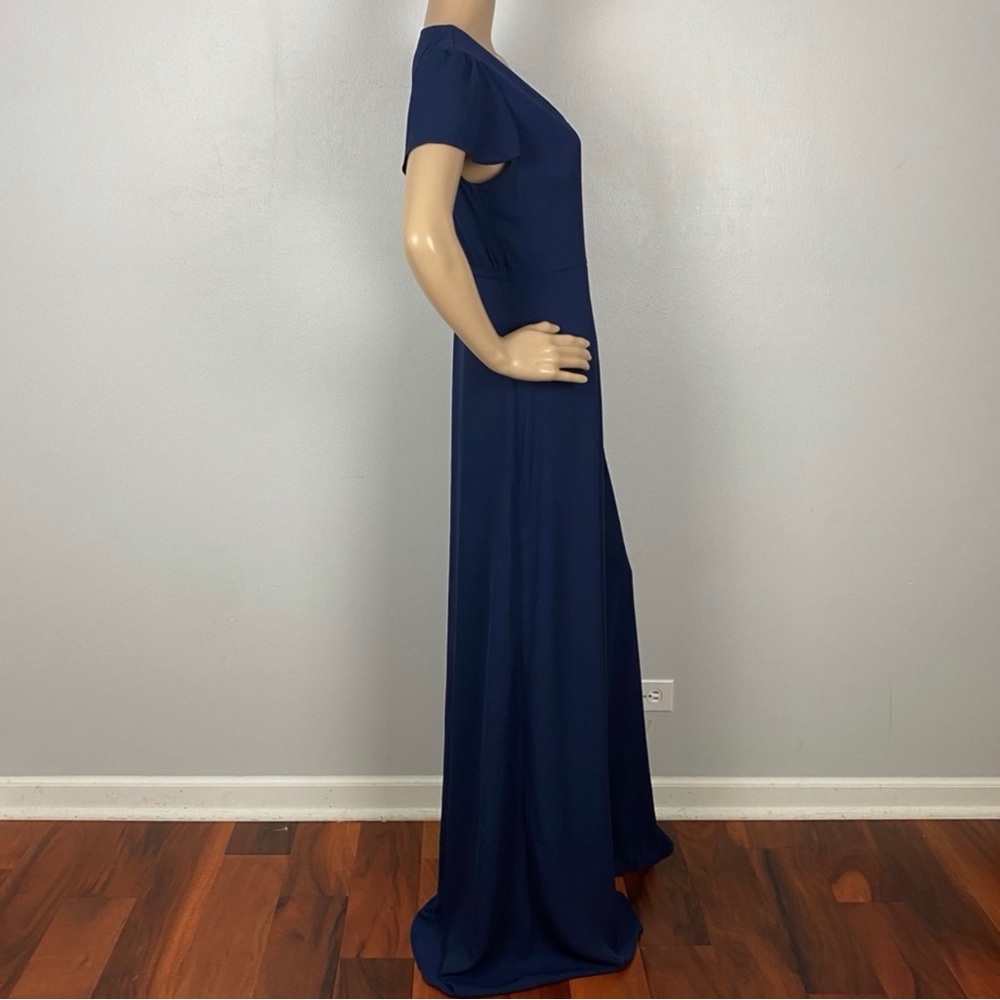 SHOW ME YOUR MUMU NAVY SHORT SLEEVE WRAP MAXI DRESS - Picture 6 of 9